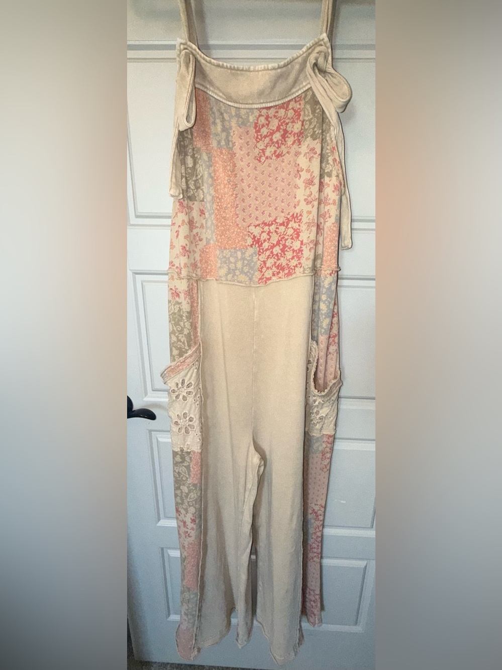 Easel Cream and Multicolor Floral Jumpsuit